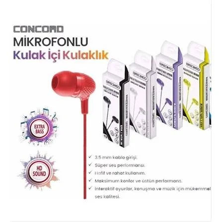 CONCORD E1 Mikrofonlu Kulak İçi Kulaklık