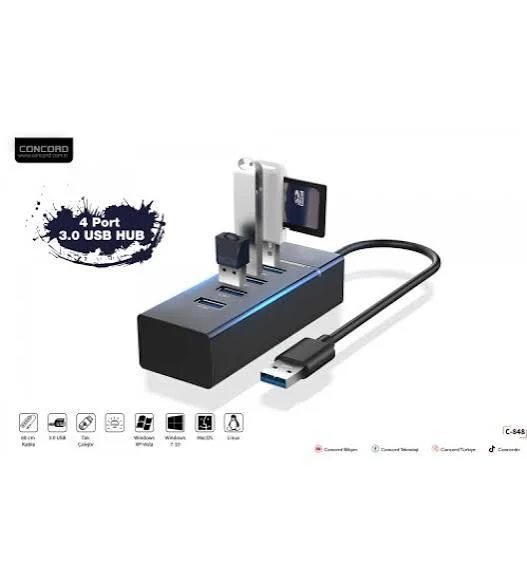 CONCORD C-848 4 Port USB Hub