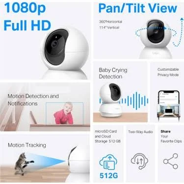 Tapo C200 Wi-Fi Güvenlik Kamerası - Pan/Tilt Akıllı Ev Kamerası