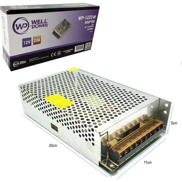WP WELLPOWER WP-1220M 12V 20A Adaptör Güç Kaynağı